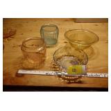 4 colored glassware