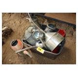 funnels and oil cans