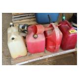 4 gas cans one partial