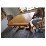 wooden table with 2 chairs
