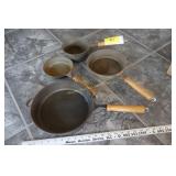 4 cast iron pans