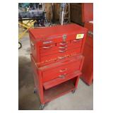 Stack-on tool box w/ contents on wheels