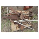 Buck Saw, Cultivator, Shovels, etc