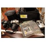 Minolta camera, Fugifilm camera w/ accessories