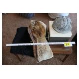 Vintage hat, fur shawl & blouse