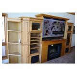 Modular wooden entertainment center - lighted