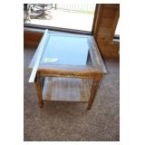 Glass top side table