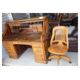 Roll Top Desk W/ Chair