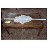 Vintage table with glass topper