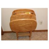 4 - Wooden TV Trays with stand