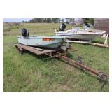 Trailer with game fisher Jon boat