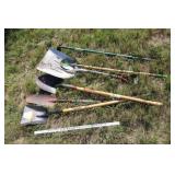 5 shovels & 1 hoe