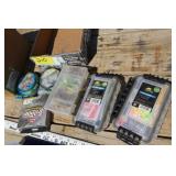 Tackle boxes, tackle, fish line