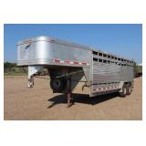 1997 Featherlite 7x20 Stock Trailer Model 8110