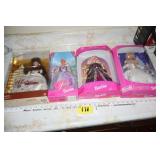 4 Barbies w/ Original Box