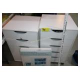 2 Five Drawer Cabinets and Desktop Organizer