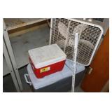 2 Coolers and Box Fan
