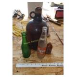 vintage glass bottles & jug