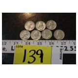 1964 Silver Quarters - 7ct