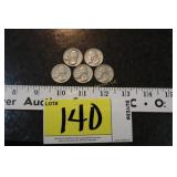 1951, 1952, 1956, 1962, 1963 Silver Quarters