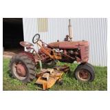Farmall B Tractor w/ Woods 59 Belly Mower