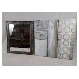 Decorative Framed Mirror and Modern Art Piece