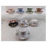 Group Of 8 Different Tea Cup And Saucer Sets