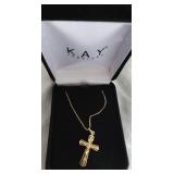 10k Gold  19" Chain with 10K Gold Cross Pendent