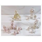 Large Selection Of 13 Poodle Figurines In