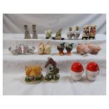 Large Grouping Of 14 Different Salt And Pepper