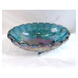 Vintage Blue Indiana Carnival Glass Footed Fruit
