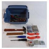 Tool Lot To Include A Rubbermaid Tote Containing