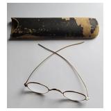 Antique gold tone Eyeglasses with Case