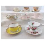Group Of 8 Different Tea Cup And Saucer Sets That