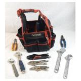 Husky tool case with clamping vises, adjustable