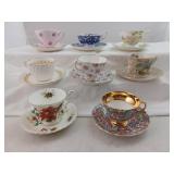 Group Of 8 Different Tea Cup And Saucer Sets