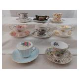 Selection Of 8 Different Tea Cup And Saucer Sets