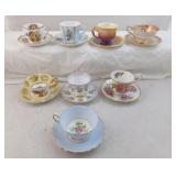 Collection Of 8 Different Tea Cup And Saucer Sets