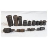 13 Snap - on sockets. Largest 1 1/8"