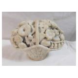 Antique Soapstone Carving Of Flower Bouquet