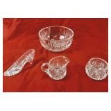 Wess England crystal Bowl, galaxy crystal shoe,