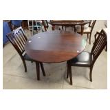 Wood Drop-Leaf Table With 2 Matching Chairs,