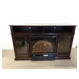 Electric Fireplace In Cabinet, Tested To Work,