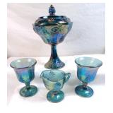 Selection Of 4 Vintage Blue Indiana Carnival
