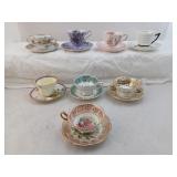 Collection Of 8 Different Tea Cup And Saucer Sets
