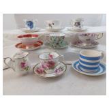 Collection Of 8 Different Tea Cup And Saucer Sets