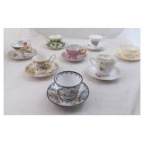Lot Of 8 Different Tea Cup And Saucer Sets