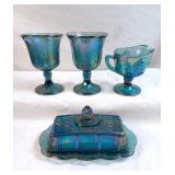 Lot to Include 4 Vintage Blue Indiana Carnival