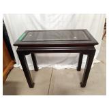 Small Modern Wood Entrance Way Table With Glass