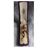 Antique Gold Tone Watch Fob Monogram